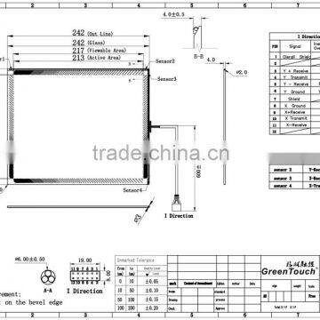 GreenTouch industrial monitor screen, 10.4inch SAW touch screen