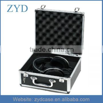 High Grade Aluminum Material and Case Type Professional Black Aluminum Headphone Protective Case ZYD-HZMhpc001