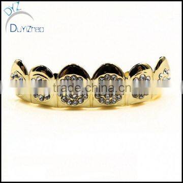 Paved Grillz 14k Gold Plated Iced-Out Custom Shiny Bling Teeth Hip Hop Grills