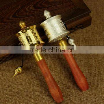 brass wood hand buddhist incense burner jewelry buddhist prayer wheel