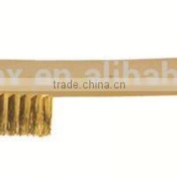 Non sparking hand tools oil rust cleaning brush with long wood handle