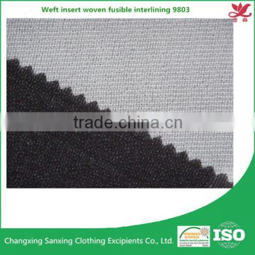 Weft insert knit fabric woven interilning 9803