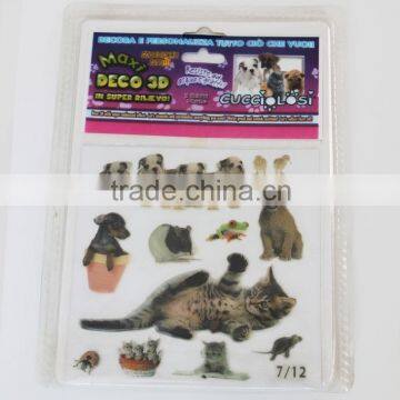 Decor 3D animal design clear epoxy sticker/custom epoxy sticker