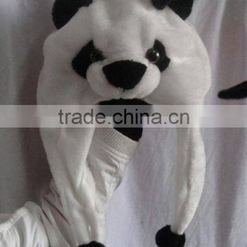 white panda plush warm hat