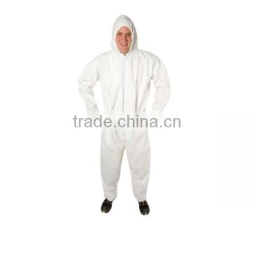 White Polypropylene Disposable Coverall with Hood