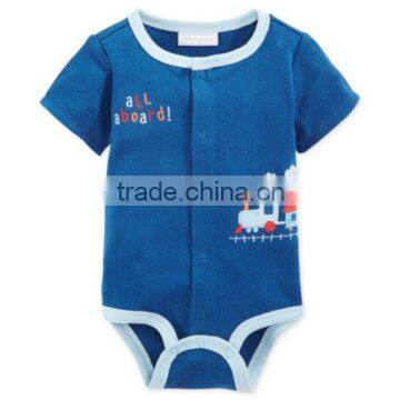 Hot Sale Baby Boys Summer Romper Simple Cute Printing And Emb Romper