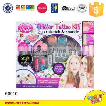 DIY Top selling Girls fashion fiesta tattoo sticker Glitter tatttoo kit