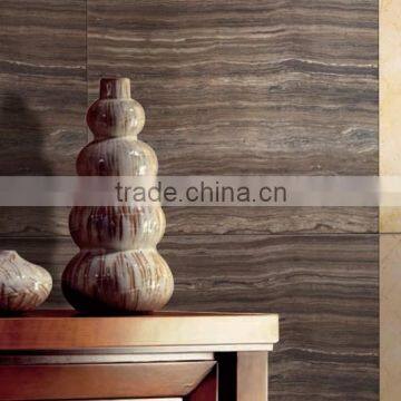 micro crystal ceramic tile, Luxury wood look dark brown glass surface porcelain tile