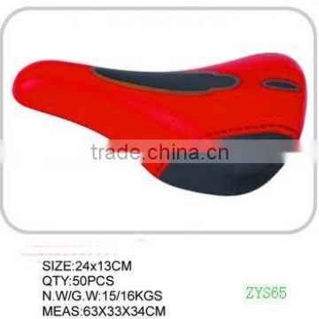 red bicycle saddle