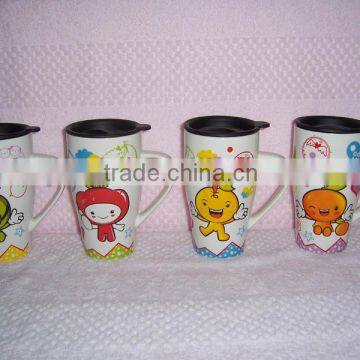 Popular travel coffee mug with cartoon design