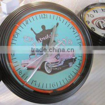 Wall 17" Neon Tower Clock Wholesell
