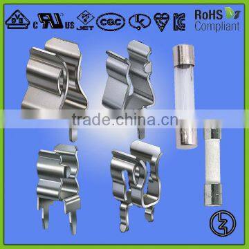 Clip holder for tube glass fuse/ceramic