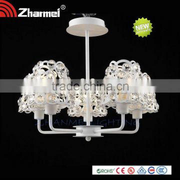 White Chandelier five lights compundedd Mordern Crystal Ceiling Lamp,ceiling light