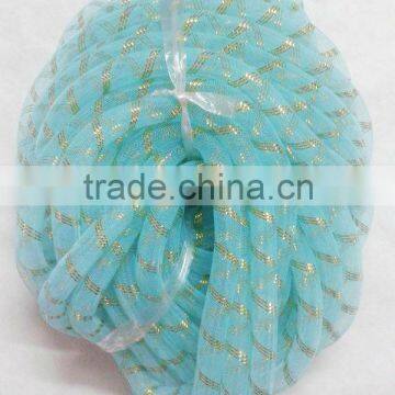 HOT SALE 10mm or 16mm Lt. Blue Round Nylon Woven Mesh Tubing Ribbon for Gift Decoration,tie,cord