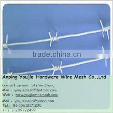 Hot / electro galvanized barbed wire (factory)