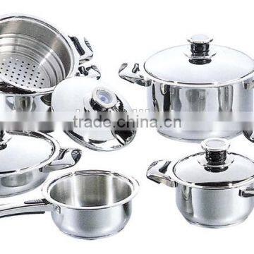 AH3648 12pcs stainless steel cookware set with stainless steel handle