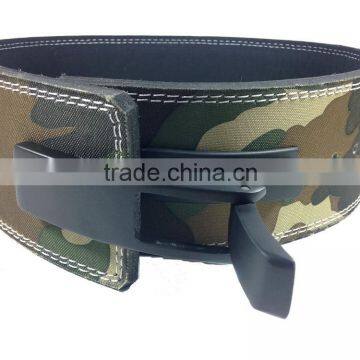 camouflage Lever Genuine Leather 4'' Inches Professional Weight Lifting lever belt