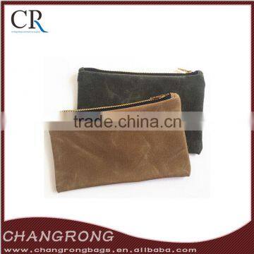 Waterproof Waxed Canvas Zipper Pouch Wholesale Pencil Pouch