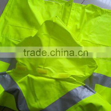 Oxford Knit PU Workwear Raincoat Rainsuit Relective Tape Yellow Color Waterproof Breathable photo-3