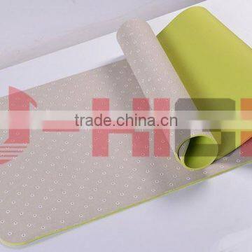 Rubber Yoga Mat 016 TPE Flower Emb. Linen Yoga Mat photo-2
