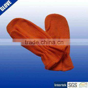 Orange plain color manufacturing cheap price fleece gloves