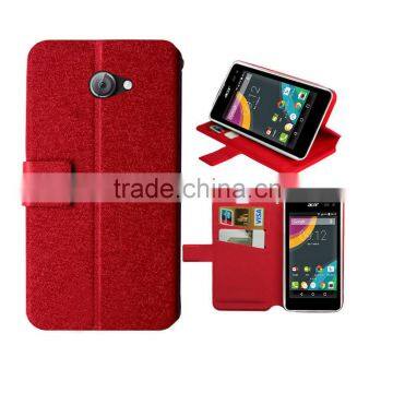 red wallet leather case for Acer Liquid Z220/M220 case slim stand wallet leather high quality factory price