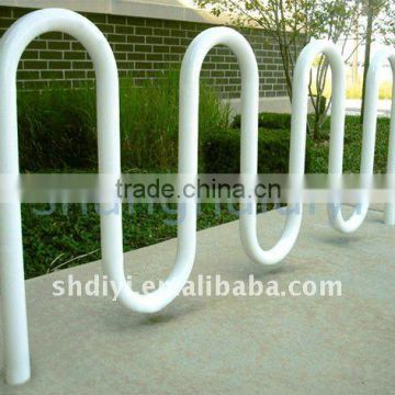 White Powder Coated Wave 7 Bike Racks