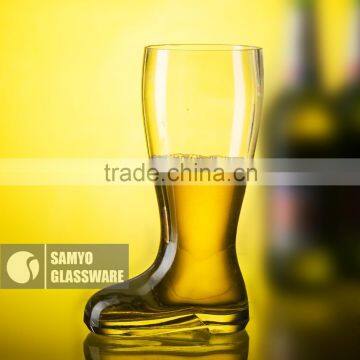 samyo handworked clear hot sale restaurant boot shaped beer glass