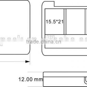 6 Color Empty Black Rectangle Display Palette Eyeshadow Case photo-2