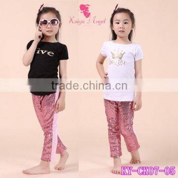 baby girl Gold seaside long pant lovers designing pants latest design pants