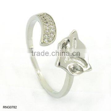 2015 Latest Design Diamond Copper Ring Plated Gold Wedding Ring Supplier photo-2