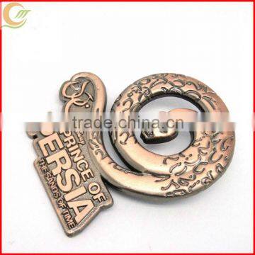 Zinc alloy antique bronze plating 3D custom button badge maker