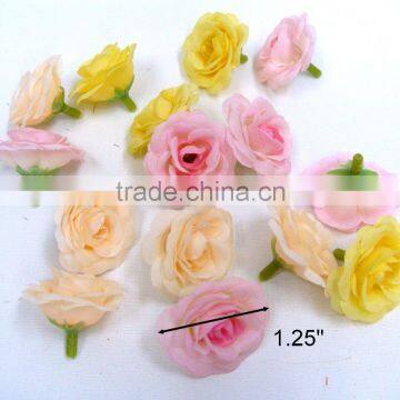 Silk Flowers Wedding Decoration Artificial Mini Rose Head photo-2