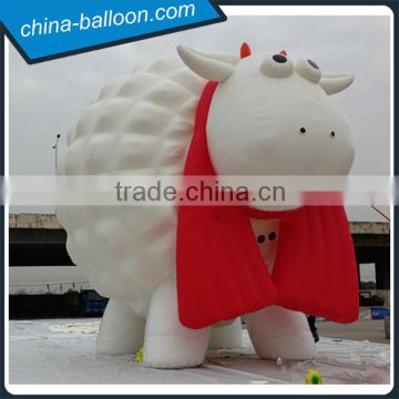 8m attractive inflatable sheep model / giant inflatable lamb with red scarf for outdoor decoration