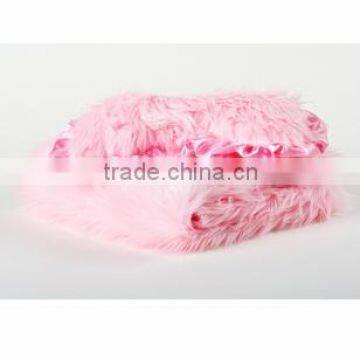 pet blanket,pink faux long fur pet blanket