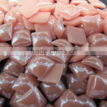 high temperature resistant pink color square beads for embroidery clothing