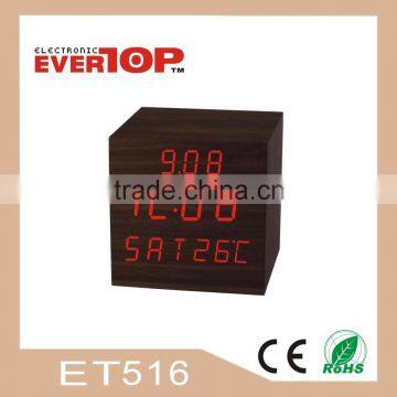 2016 NEWLY WOOD LED TABLE CLOCK ET516