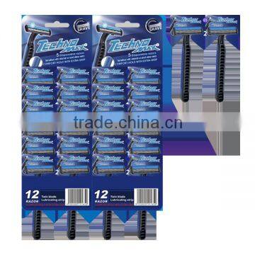 Cheapest Twin Blade Rubber Handle Razor Compete With Gilette Blue 2 photo-4