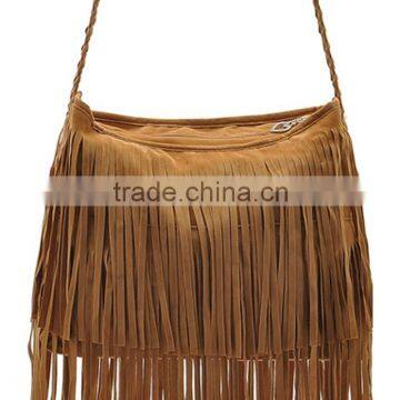 Hot Sale Fashion Women Handbag Tassel Cross Body Women Bag Solid Color Zipper Shoulder Bags Leather Handbags for Female