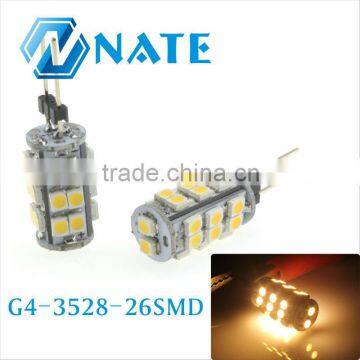 2014 whole sale led lighting g4 3528 26SMD led 12v bulb g4 led automobile light