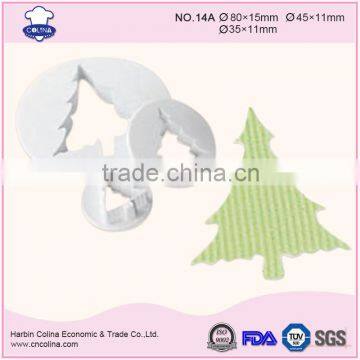 Christmas Tree Cookie cutter set 80/45/35mm Plunger cutter