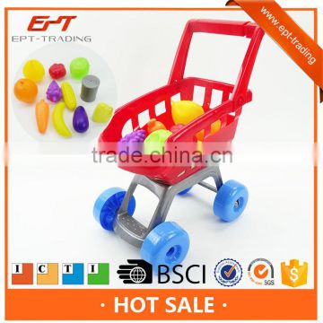 Plastic shopping cart toys trolley set for kids