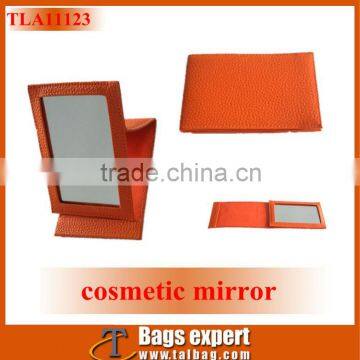 portable PU leather mirror pouch for women