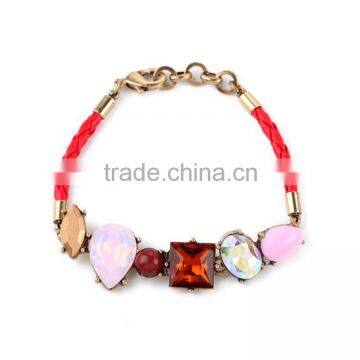Leather Bracelet With Prong Set Stone 2015