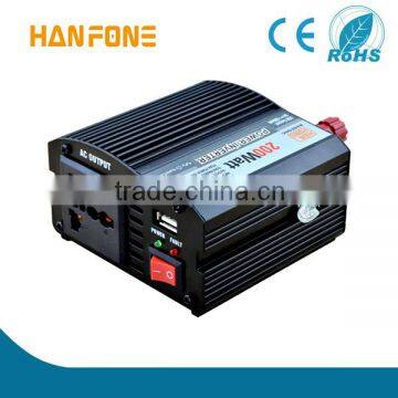 200w 12v dc to 200v ac inverter car battery charge inverter with European plug