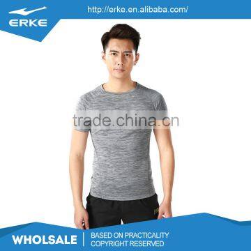 ERKE brand summer cool short sleeve polyester quick dry wholesale mens sports running tee shirt