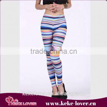 SQ1627 New style high waist summer sexy legging skinny sexy women legging pants women fashion colorful stripe legging