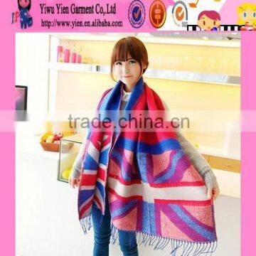 Fashion Sweet Girl The Union Flag Shawls High Quality Plus Size Comfortable Low Price Printed Wool Shawls