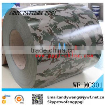 Good quality army pattern color coated PPGI steel