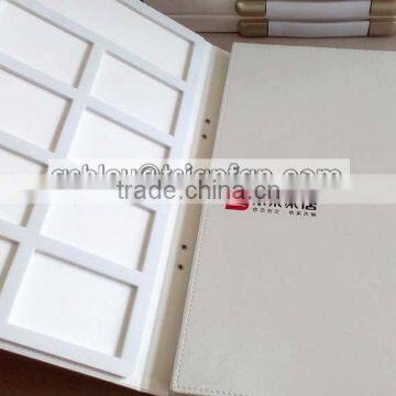 tsianfan custom quartz stone tile samples display book/leather covering display sample book PY119